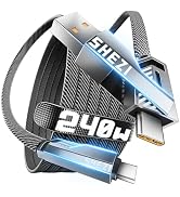 SHEZI 2 in 1 USB C Cable 240W 5FT Fast Charging USBC to USBC Cable [480Mbps Data Sync] Flat Nylon...