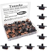 Tnuocke 100PCS 5mm High Knob Vertical Micro Mini Slide Switchs,3 Pin 2 Position SPDT Latching Tog...