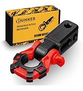 BUNKER INDUST Shackle Hitch Receiver 3/4" D Ring Shackle w/Trailer Hitch-Fits 2" Receivers,Offroa...