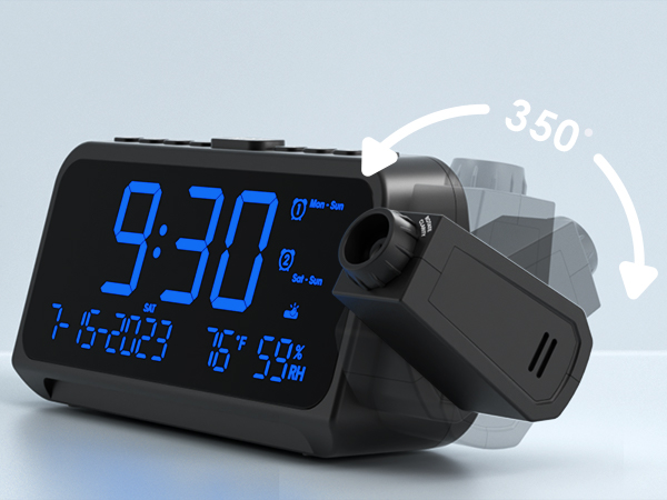 clock with projection on ceiling