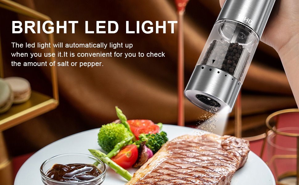 Electric Salt and Pepper Grinder Set Rechargeable