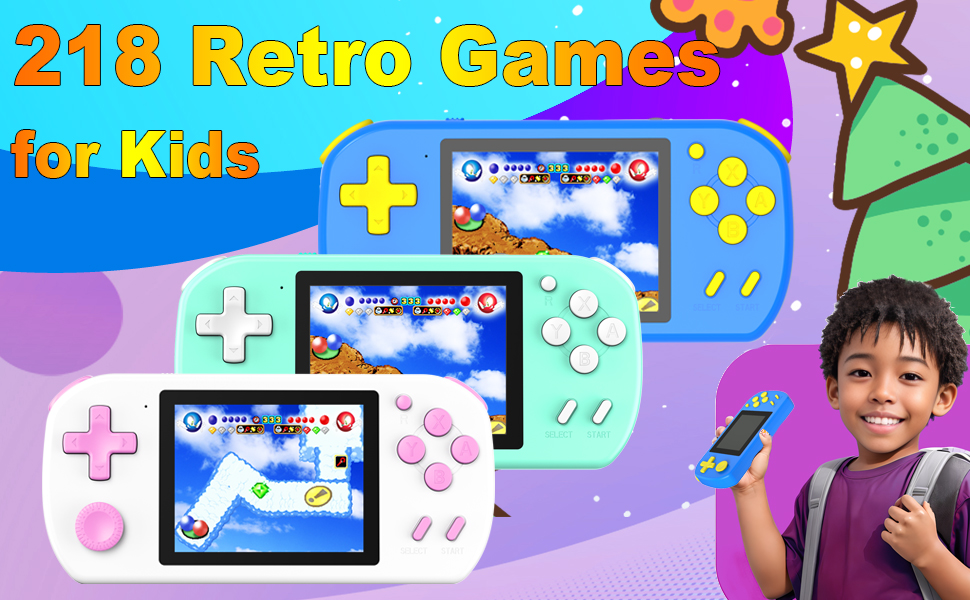 TEBIYOU Handheld Games for kids - 218 Retro Games for kids