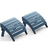 SERWALL Folding Adirondack Chair Footrest Set of 2, Adirondack Ottomans Without Assembly, Blue