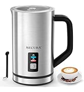 Secura Milk Frother, Electric Milk Steamer Stainless Steel, 8.4oz/250ml Automatic Hot and Cold Fo...