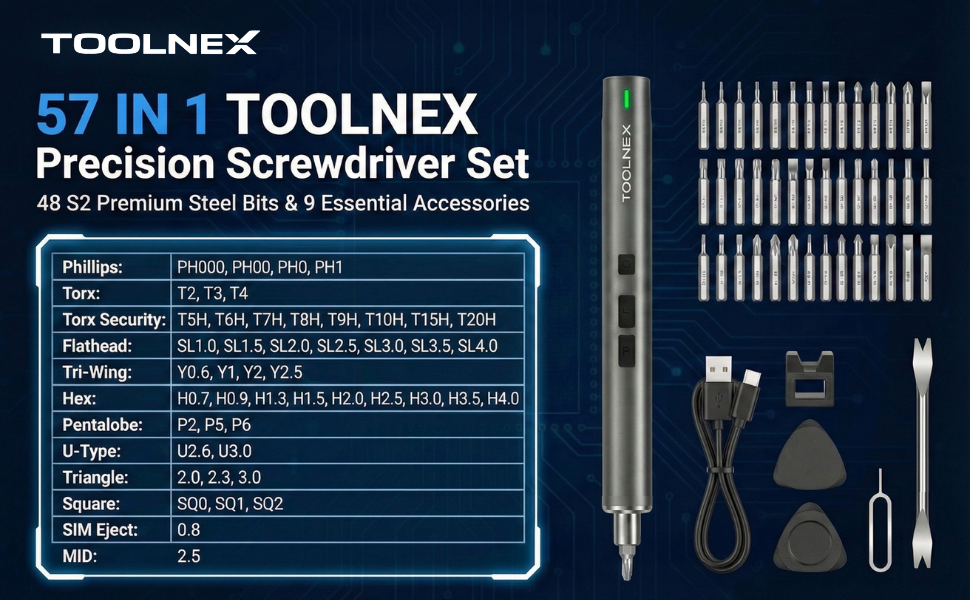 TOOLNEX Mini Electric Screwdriver Image