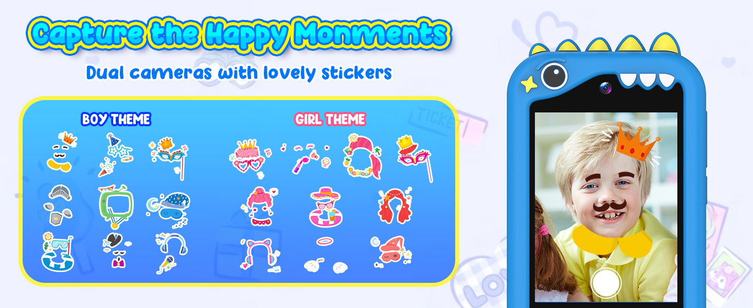 Dual cameras with lovely stickers