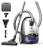 Aspiron Canister Vacuum,1700W/45KPA Bagged Vacuum Cleaner,5L Large Capacity,Auto Cord Rewind,HEPA...