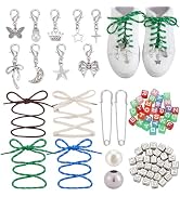 PH PandaHall 100pcs Shoe Charms for Sneakers Shoe Lace Bead Charms, Bowknot Star Moon Pearl Shoes...