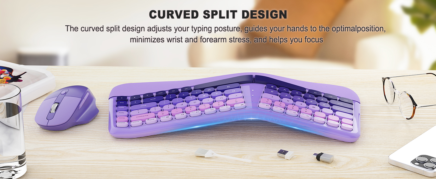 Ergonomic Wireless Keyboard Mouse