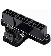 WLGQ ATX 3.0 12VHPWR 16-Pin to 3X 8-Pin PCIe 5.0 Graphics Card Power Adapter, 600W, 90-Degree Alu...