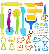 LCY WEDSHI Dough Tool Set, 47 Pcs Dough Tools Sets for Kids Ages 4-8, Dough Accessories Includes ...