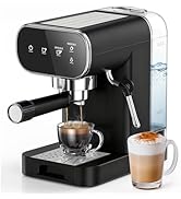 Horavie Espresso Machine 20 Bar, Home Espresso Maker with Touchscreen &amp; Steam Milk Frother, Fast ...