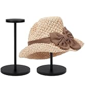 PH PandaHall 2pcs Hat Display Stand, 5.7"x10.4" Black Hat Rack Stand Cap Holder Wig Holder for Ba...