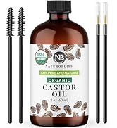 NaturoBliss Castor Oil Organic (2oz), 100% Pure, Cold Pressed, Hexane Free. Volumizing Serum for ...