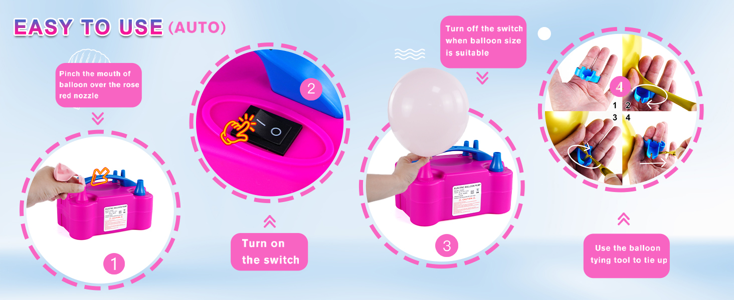 Electric Balloon Pump, Portable Electric Balloon Blower Machine Balloon Air Pump