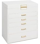 GUKA Jewelry Box, 6-Layer Jewelry Holder Organizer with 5 Drawers for Big and Small Jewelry, Larg...