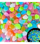 Kaiyuan Dynasty 100Pcs 15-20mm Glowing Rocks Colorful Glow Stones Glow in The Dark Rocks Outdoor ...