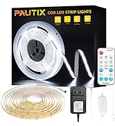 COB LED Strip Lights 16.4ft,PAUTIX Daylight White 6500K Dimmable LED Light Strip CRI85+,Super Bri...