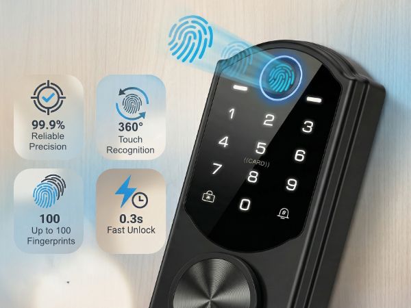 Biometric Smart Lock Fingerprint Reader Quick Access Fast Unlock