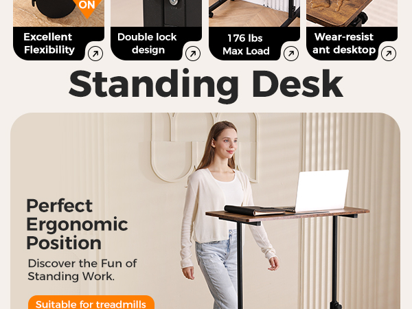 standing desk on wheels