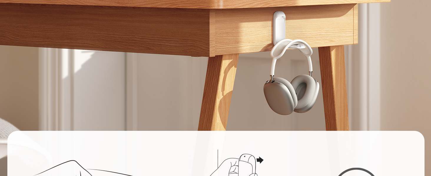 headphones hook desk