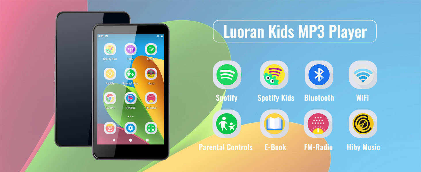 MP3 player with spotify kids and parental controls