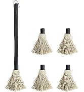 Grill Basting Mop, YFWOOD 18 Inch Grill Basting Brush BBQ Mop Black Wooden Long Handle with 4 Ext...