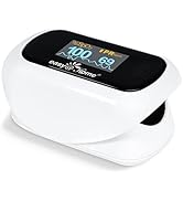 Easy@Home Fingertip Pulse Oximeter SpO2 Blood Oxygen Saturation Meter and Heart Rate Monitor, Rot...