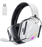 Vakedy Wireless Gaming Headset for PS5, PS4, PC, 2.4GHz Low-Latency &amp; Bluetooth 5.4 Gaming Headph...