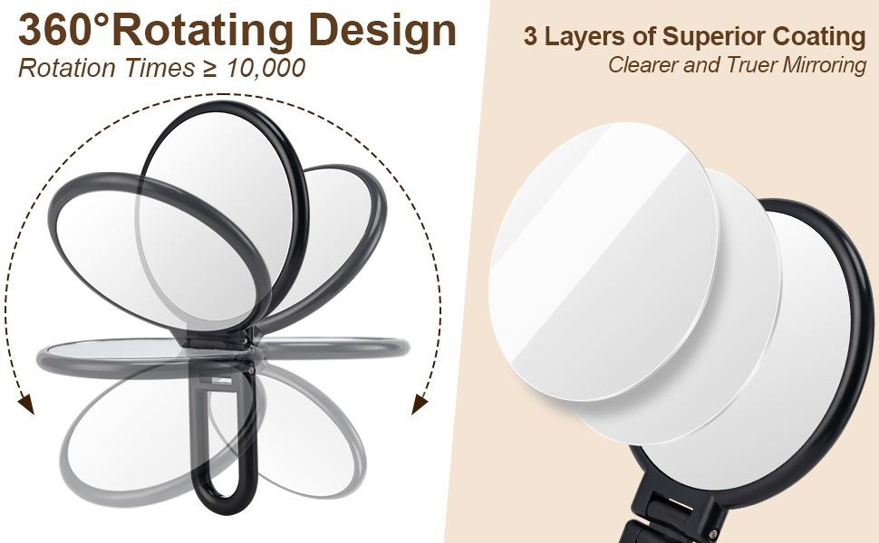 1X/10X Magnification Hand Mirror