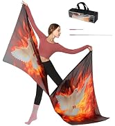 2Pcs Worship Dance Flag Portable Semicircle White Dove Fire Worship Flag with Telescopic Rod and ...