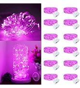 Yooumoga Fairy Lights,Silver Wire String Lights Waterproof,Battery Operated 7FT 20LED Firefly Sta...