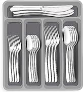 40-Piece Silverware Set with Organizer, EWFEN Heavy Duty Stainless Steel Flatware Set for 8, Food...