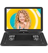 HotHat 19.6" Portable DVD Player with 17.1" Large HD Screen, 5 Hours Battery DVD Player Portable ...