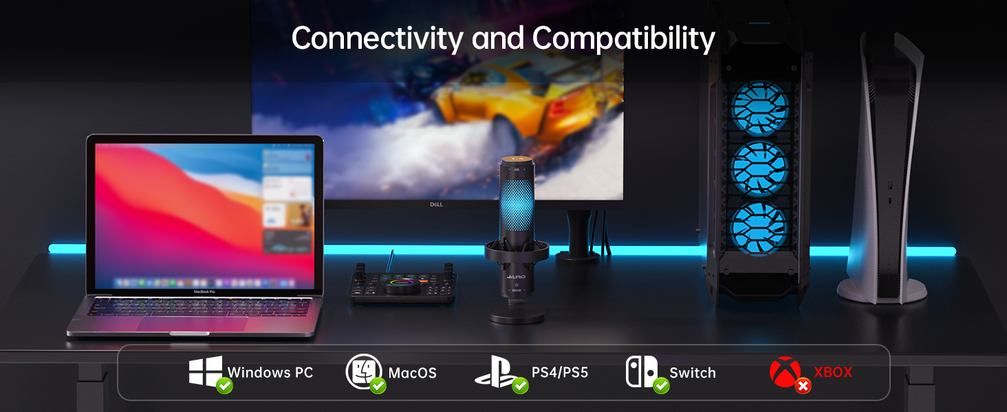Microphone compatibility with PC Mac PS5 Switch