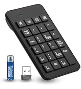 Wireless Number Pad with Battery, Enhanced Efficiency with 23 Keys Numeric Keypad Upgraded Versio...