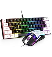 RedThunder 60% Gaming Keyboard and Mouse Combo, Ultra-Compact 61-Key RGB Backlit Mini Keyboard, L...