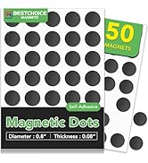 Round Magnets, Flexible Magnetic Dot with Self Adhesive 50Pcs Self Adhesive Magnet Dots 0.8" x 0....