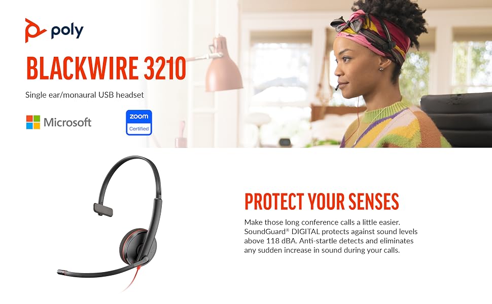 Blackwire 3210 USB-C with C-to-A Adapter