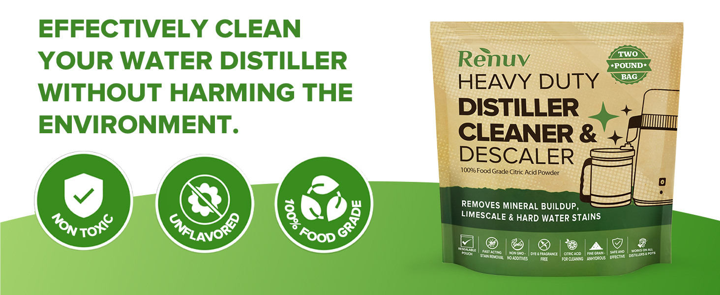 water distiller, kettle, boiler descaler and cleaner