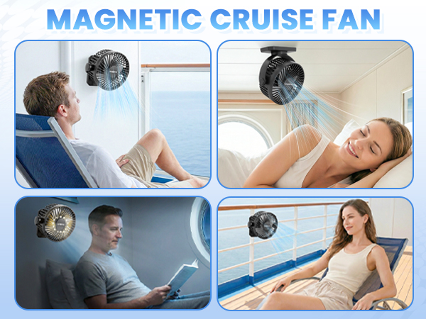 Magnetic Cruise Fan Magnetic Fan for Cruise Ship Portable Travel Fan for Cruise Cruise Essentials