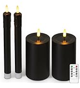 MUMCHASI 4Pcs Flameless Candles with Remote Timer - Battery Operated LED Candles for Home Holiday...