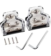 NuIth 2PCS 2-Way Zine-Alloy Power Distribution Block, 0/2/4 Gauge in 4/8 Gauge Out Auto Car Audio...