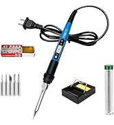 Soldering iron kit, 110V, 80W, fast heating within 10 seconds LCD digital adjustable temperature ...