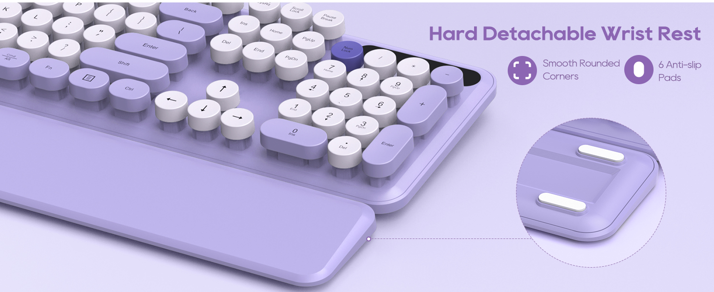 Purple wireless keyboard mouse classroom apartment cafe office girl bedroom back to school college