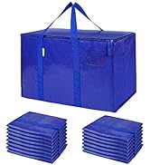 TICONN 16 Pack Extra Large Moving Bags with Zippers &amp; Carrying Handles, Heavy-Duty Storage Tote f...