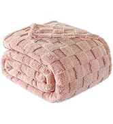 Exclusivo Mezcla Queen Size Flannel Fleece Blanket, Super Soft and Warm Lightweight Checkered Pat...