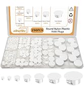 zDwfDc 290PCS 7 Sizes Plastic Plugs for Round Holes - Nylon White Cover Snap Locking, 1