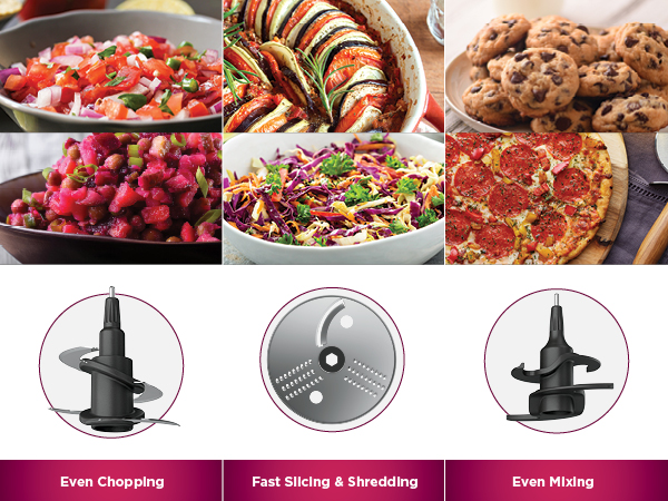 Even Chopping, Fast Slicing &amp; Shredding, Even Mixing