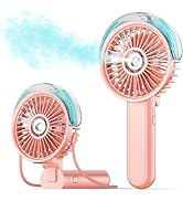 SWEETFULL Portable Misting Fan - 180° Foldable Handheld Personal Fan with Mist Spray, 3 Speeds, 3...